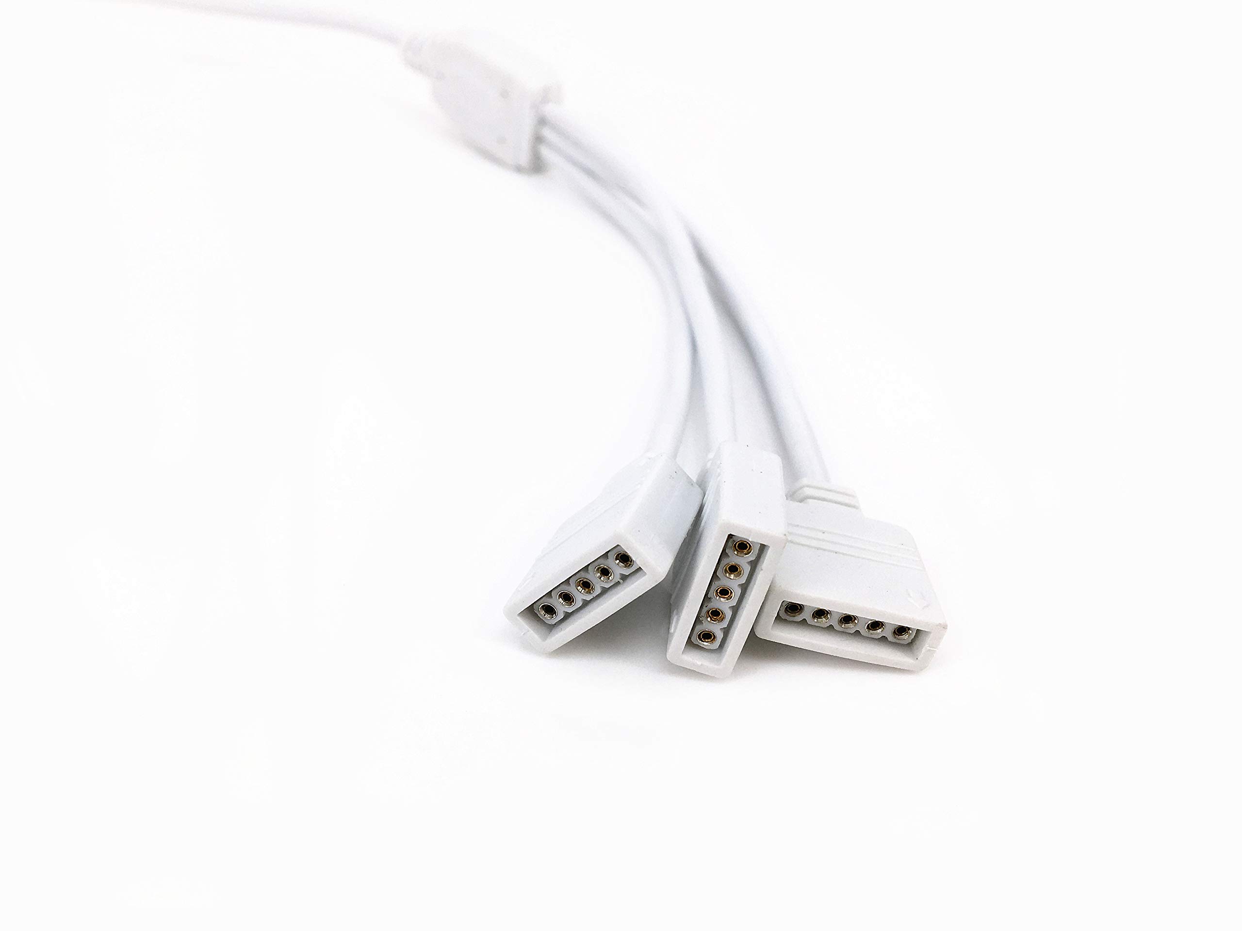 1m Cavo Prolunga per Striscia LED RGBW + 30cm Cavo Splitter da 1 a 2, 5 Pin Connettore Cavo Collegamento per RGBW LED Strip Largo 10mm e Largo 12mm
