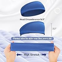 Vista 2 de 4 diademas deportivas para niños, bandas atléticas para el sudor, banda elástica que absorbe el pelo para niñas y niños pequeños Negro