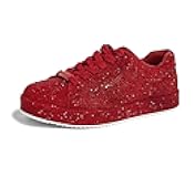 Platform Rhinestone Fashion Glitter Sneakers | Sparkly Bling Bedazzled Wedding Bridal Shiny Shoes for Women