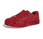 Platform Rhinestone Fashion Glitter Sneakers &vert; Sparkly Bling Bedazzled Wedding Bridal Shiny Shoes for Women