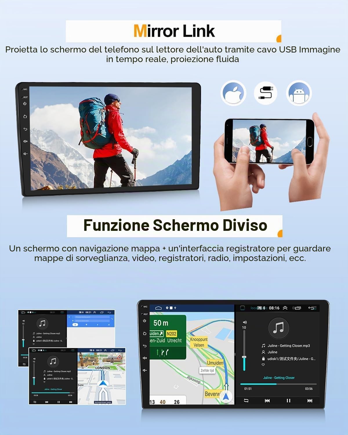 CAMECHO 2G+64G 6.86 Pollici Android 15 Carplay Autoradio per VW New Beetle 2002-2010 con Nav Wireless Carplay Android Auto, 2 Din Stereo con Schermo WiFi Bluetooth RDS Mirror Link e 2USB +SWC