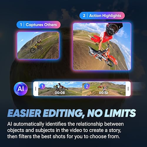 Miniatura 8 de Insta360 X4 Paquete de Resistencia - Cámara de acción impermeable 360 de 8K, video de gran angular de 4K, palo invisible para selfies, protectores