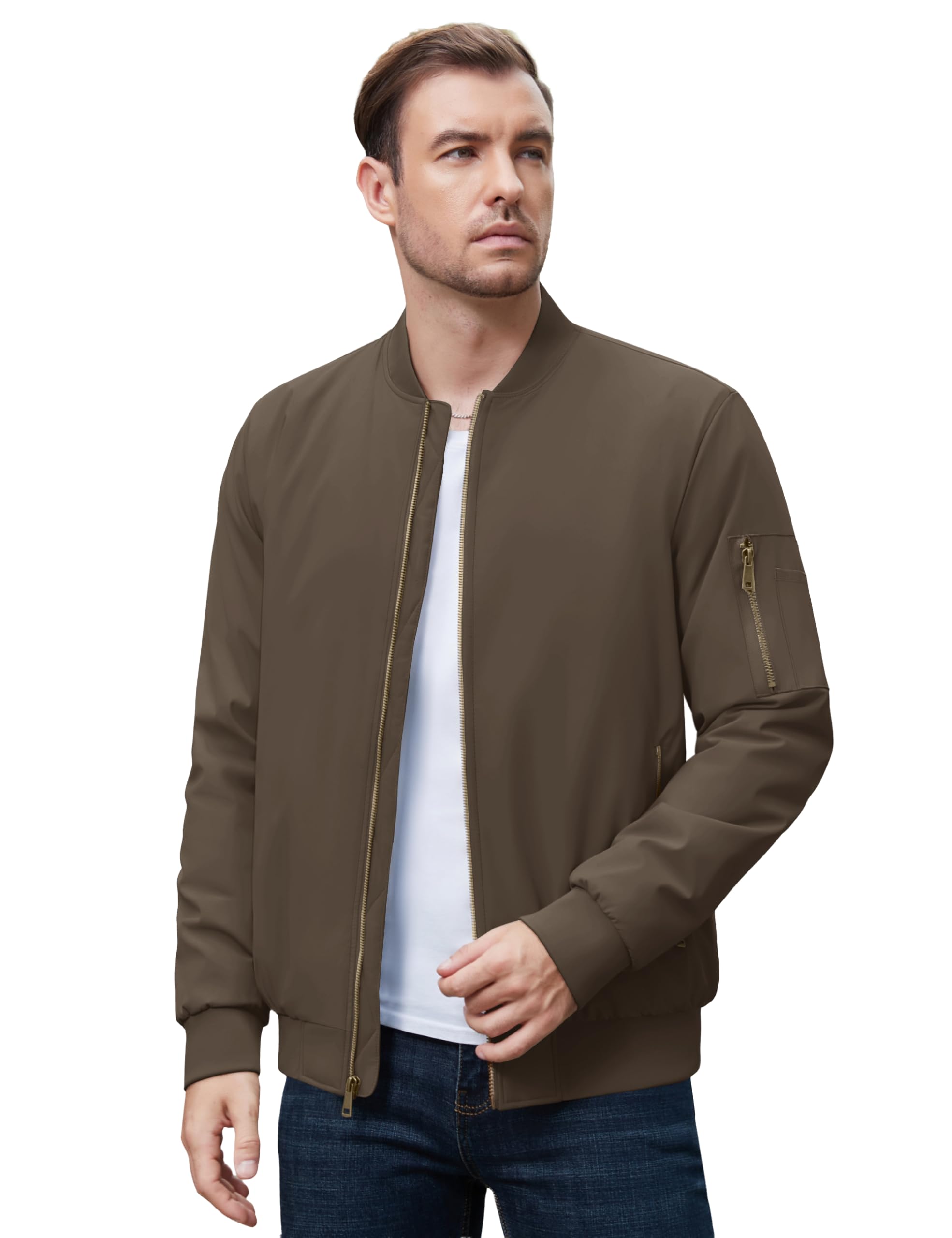 TACVASEN Uomo Giubbotto bomber Jacket Autunnale Calda Sportiva Tempo Libero Casual