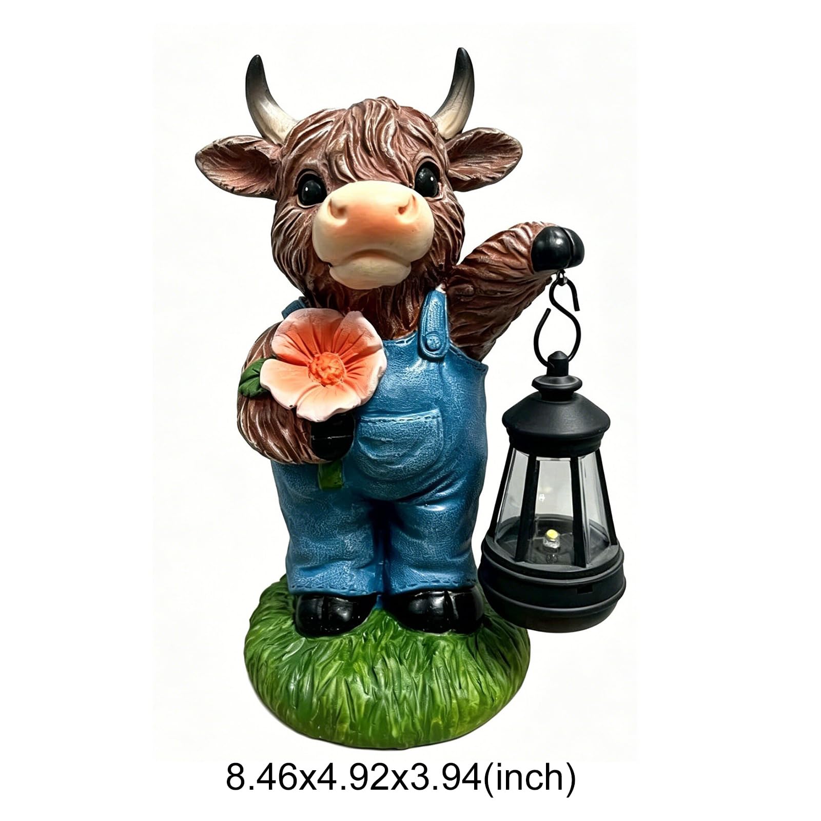 Statue di bestiame delle Highland, statuette illuminate a energia solare, divertente decorazione da giardino per cortile e patio, regali unici per gli amanti degli animali e spazi all'aperto