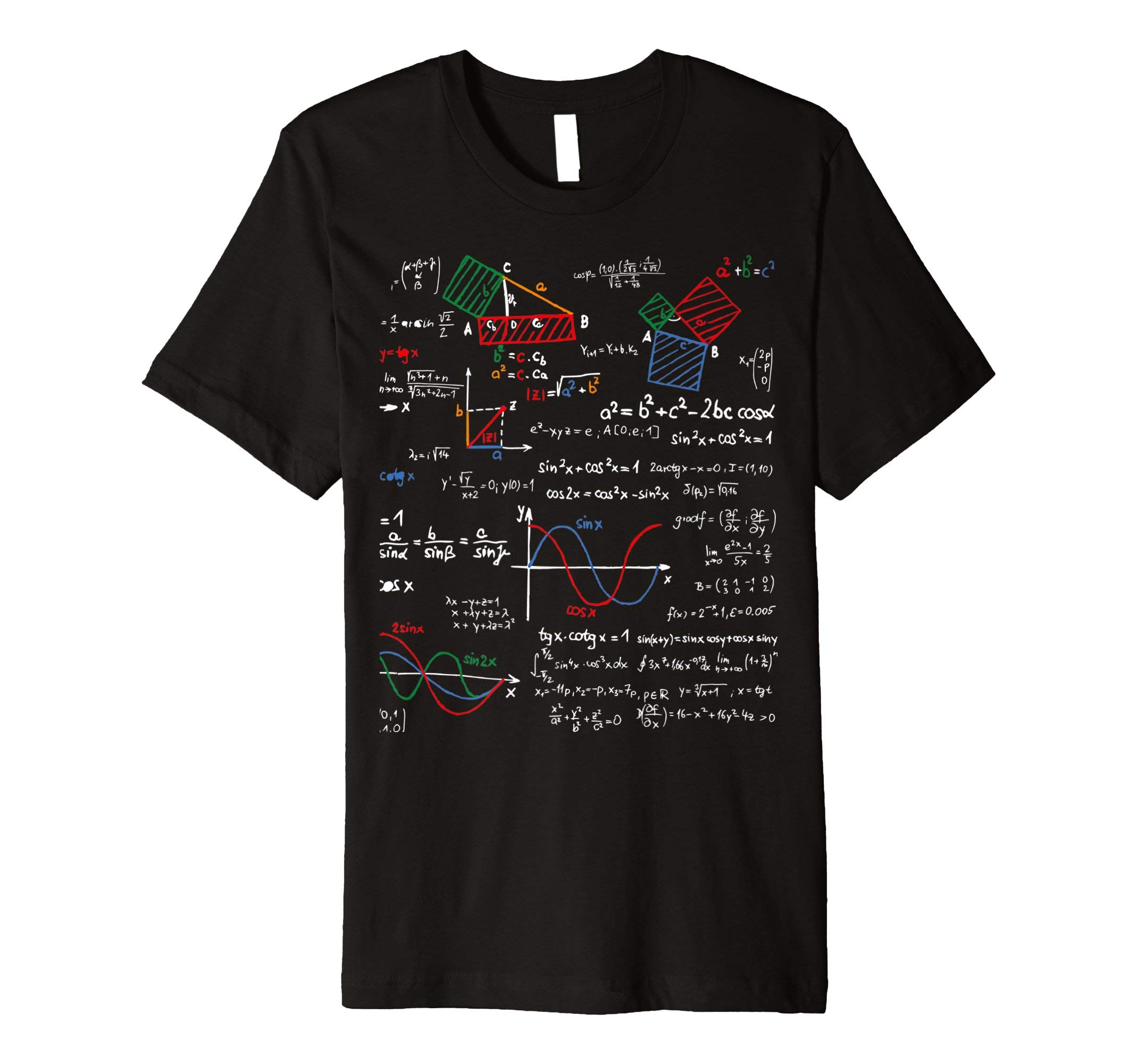 KidsGurusMath T-Shirt Teacher Formulas Cheat Sheet Cool Geek Nerd Tee T-ShirtOEKO-TEX STANDARD 100