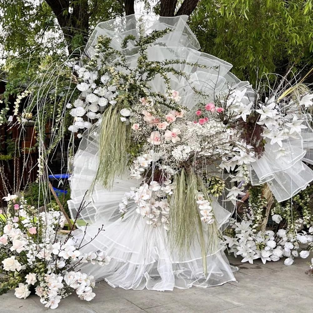 Tela de tul plisada, cinta de tul fruncida, acordeón, tela de malla rígida, venta por metros, tela de malla arrugada para manualidades, costura, artesanía, arco, fiesta, decoración, regalo,