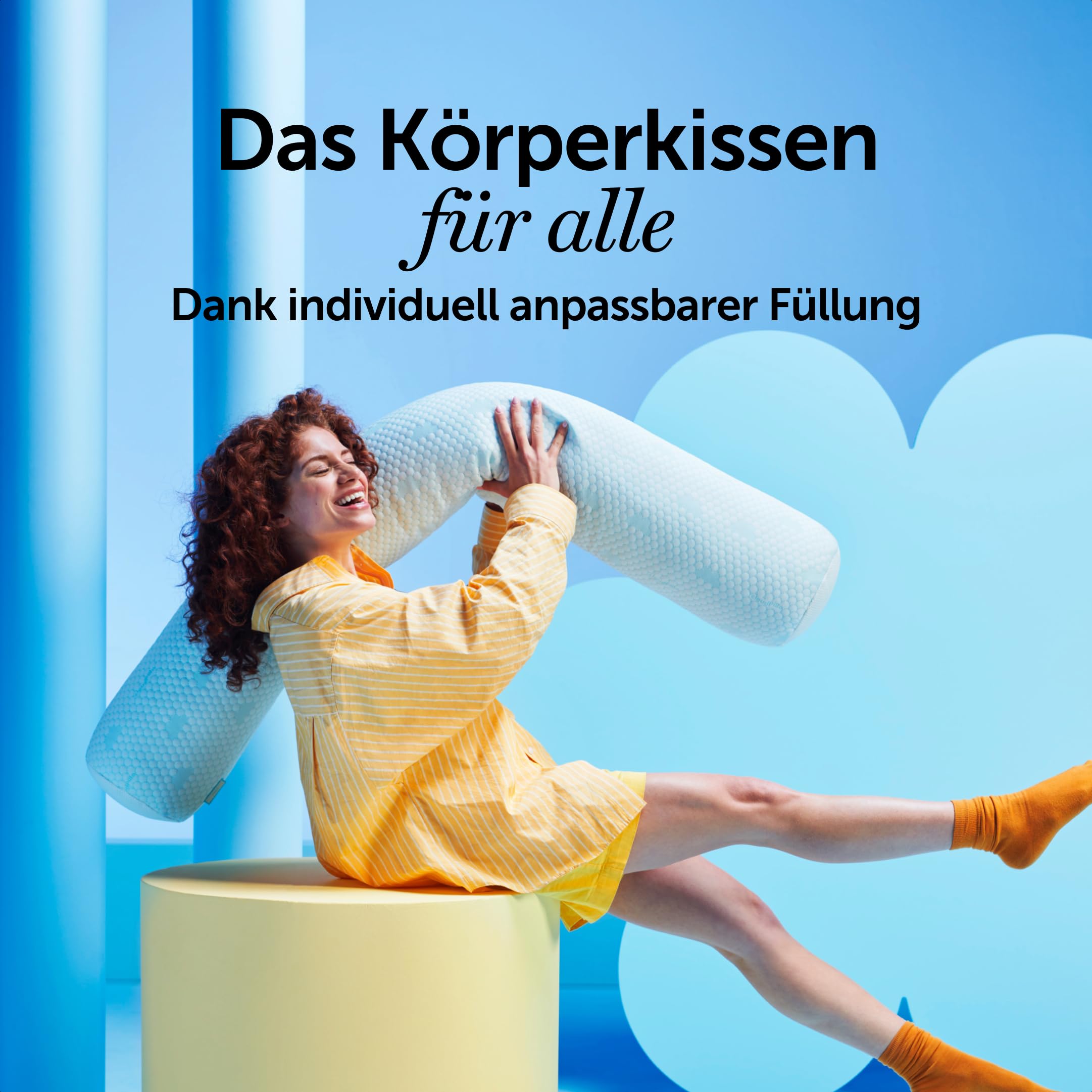 Cloudpillo Nest Körperkissen 150x24 cm - Memory-Foam-Kissen für Seitenschläfer, Schwangerschaft und Rückenschmerzen - Weiches Schlafkissen - Ergonomisches Bettkissen - Hypoallergen