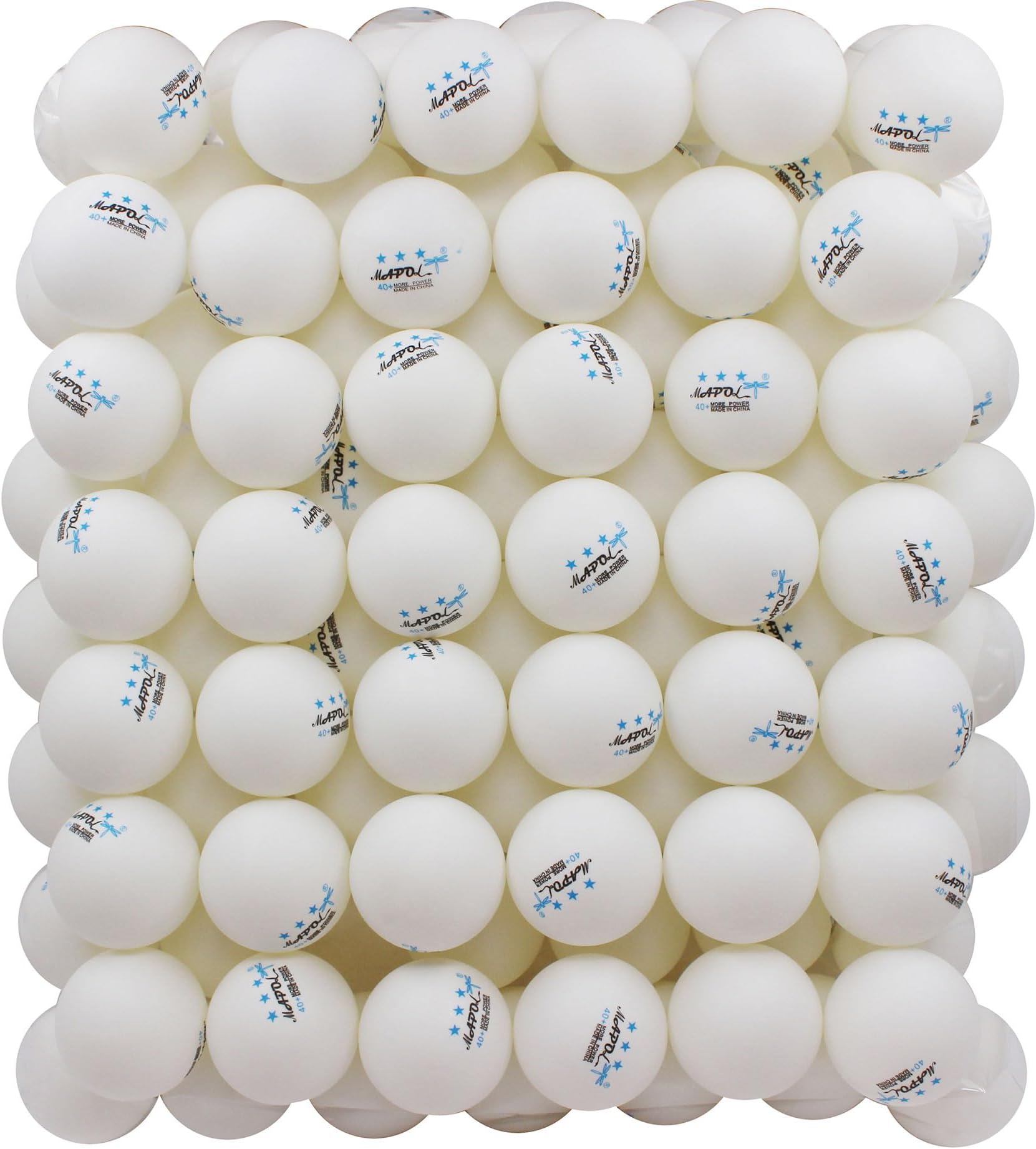 MAPOL 100 Pack White 3-Star Table Tennis Balls Advanced Training Ping Pong Ball