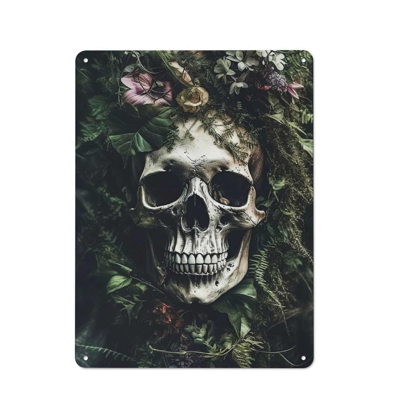 Junmoney Skull Head 4 Garage Metal Sign 40X30cm, Retro Workshop Wall Decor For Tool Room, Garage, Studio Or Home Bar