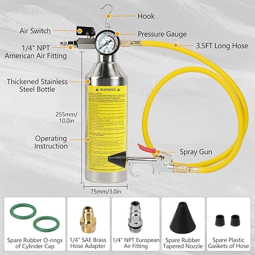 Miniatura 9 de Kit de descarga de CA con válvula reguladora de presión y alivio de corriente alterna, medidor de presión en tiempo real, kit de limpieza de CA con