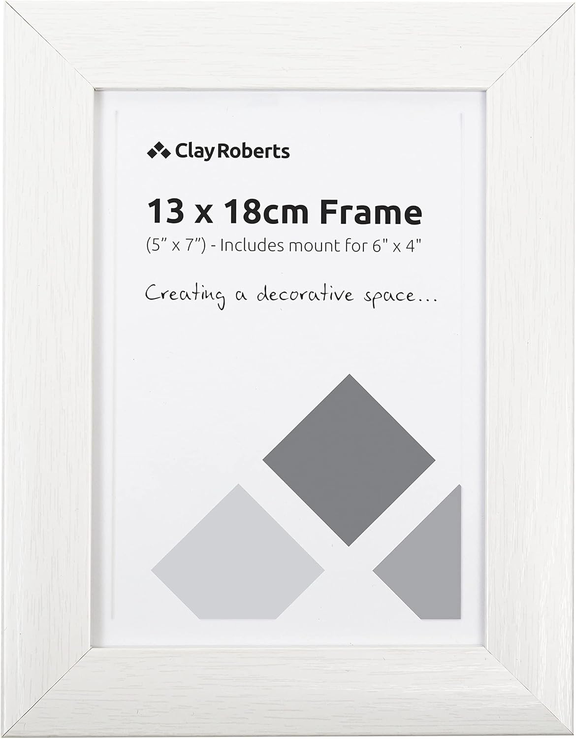 Clay Roberts Photo Picture Frame 7 x 5, White, Includes Mount for 6 x 4