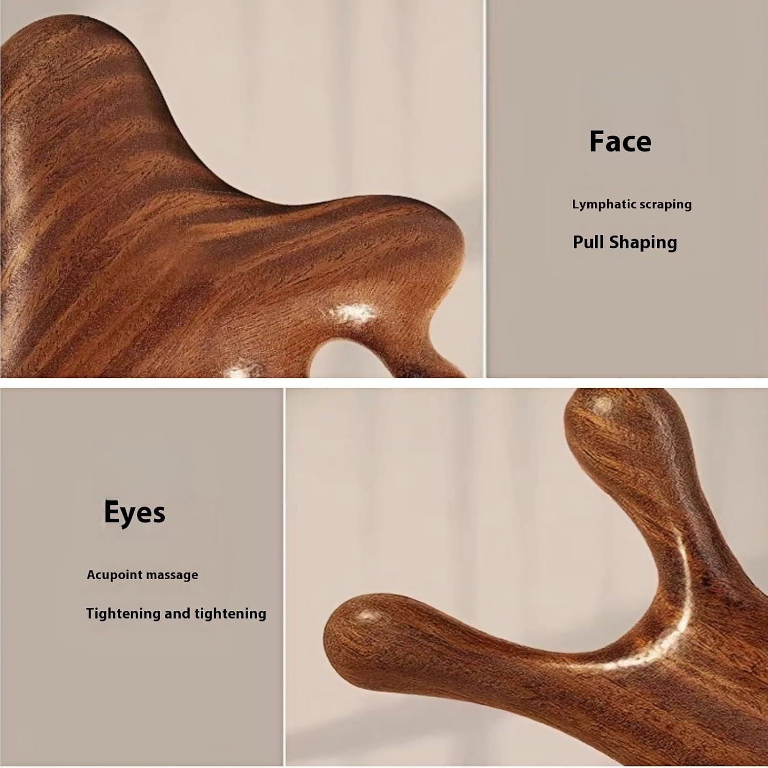 Sandalwood Gua Sha Massage Comb – Wooden Scalp & Face Massager for Acupressure, Stress Relief, Hair & Beard Care, Anti-Static Hair Comb for Men & Women - Image 4