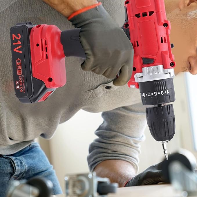 Taladro Atornillador Inalámbrico FTVOGUE 1500RPM con 2 Baterías 1300mAh miniatura 2