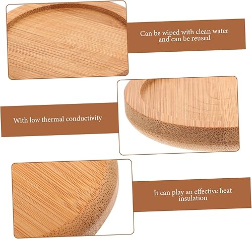Miniatura 3 de 6 posavasos de bambú para mesa de café, tapete de escritorio, platillos de mesa, posavasos para macetas, manteles de mesa, macetas, platillos para
