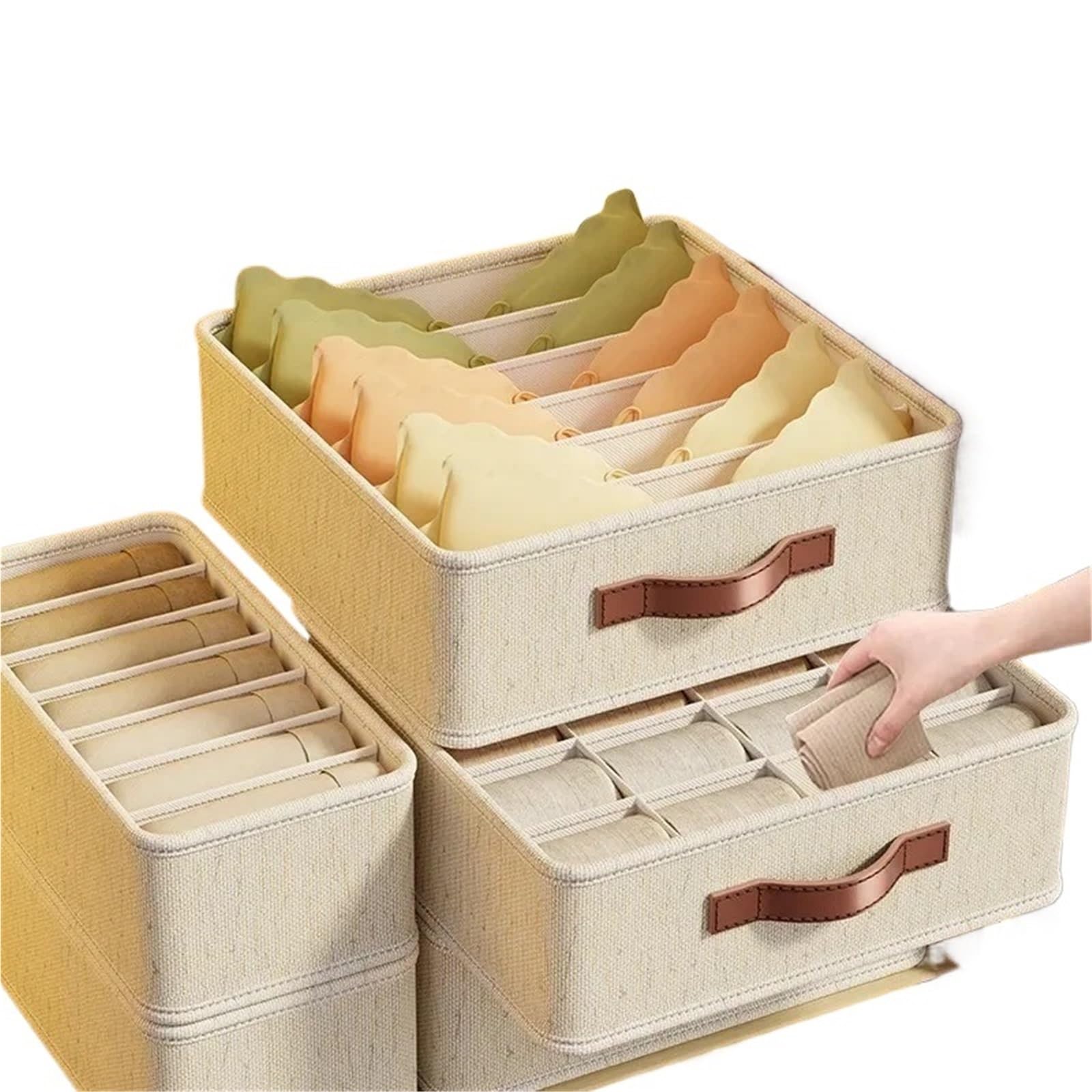 Organizador de cajones para Ropa Interior, Caja de Almacenamiento para Calcetines, Sujetadores y lencería, Plegable.