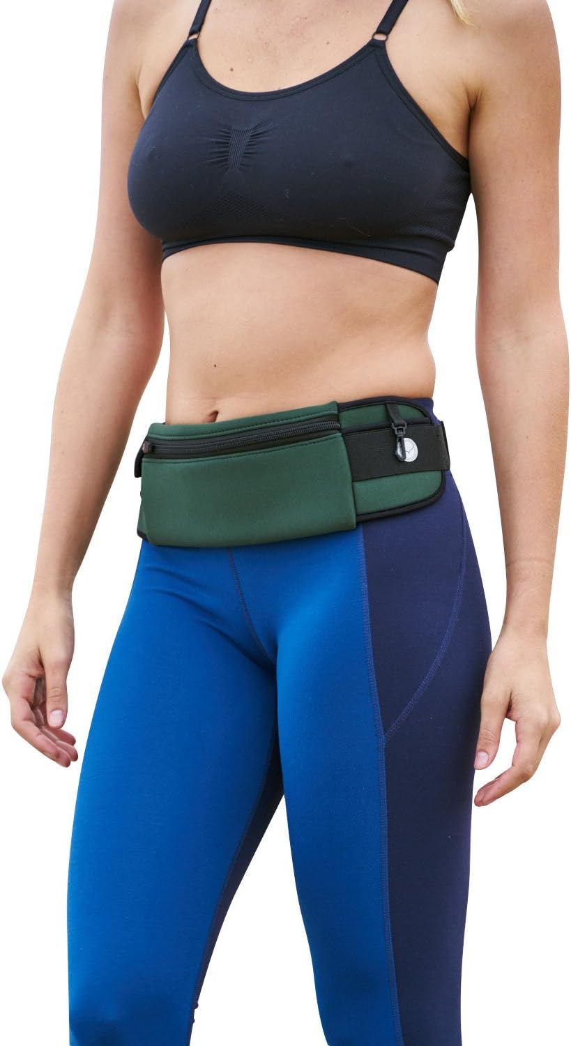 Orion Running Belt - Hands-Free Way to Carry Your Phone, Money, Keys While Hiking, Running, Walking, Parenting - Adjustable Water Resistant Fanny Pack for Amusement Parks, Travel (Forest Green)