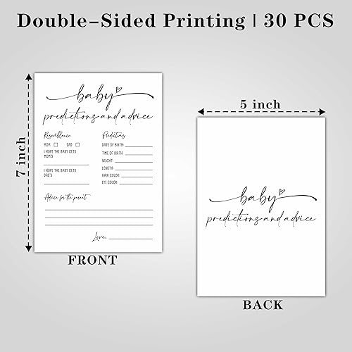 Miniatura 2 de Tarjetas de predicción y consejos para bebés, tarjetas de juegos de baby shower, minimalismo para niños o niñas, decoración y suministros de fiesta