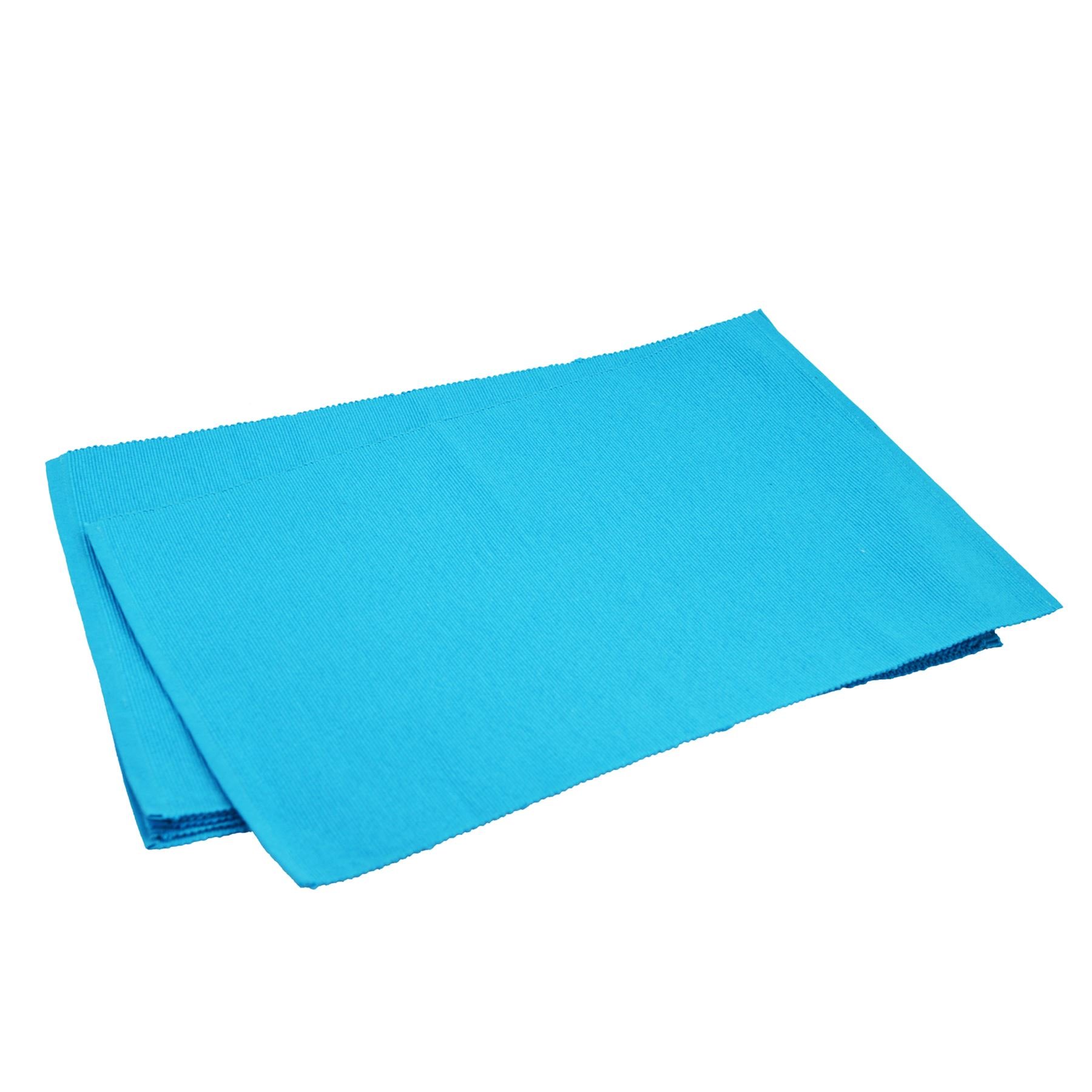 Nicola Spring Light Blue Fabric Placemats - Pack Of 6-45 X 34.5Cm - Heat Resistant Washable Cotton Dinner Mats Kitchen Dining Table Place Mats Dinner Table Setting Linen