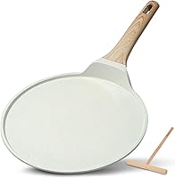 Vista 9 de ESLITE LIFE Sartén para crepas de 9.5 pulgadas con esparcidor, sartén Dosa con revestimiento de granito antiadherente, sartén Roti Tawa Comal