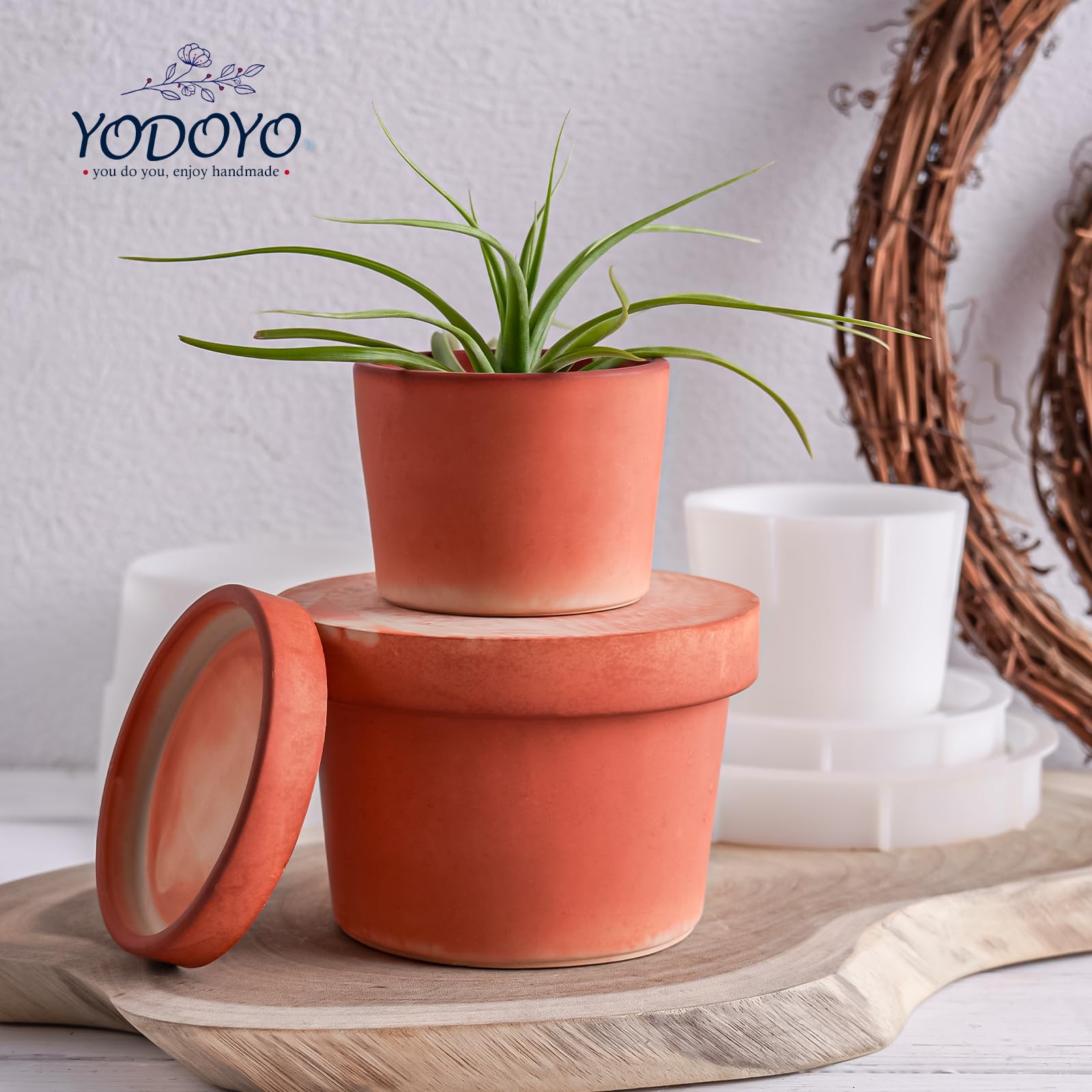 Kerzenhalter Silikonformen 2-teilig | Für Epoxidharz & Gips | Schmetterling & Pilz Motive