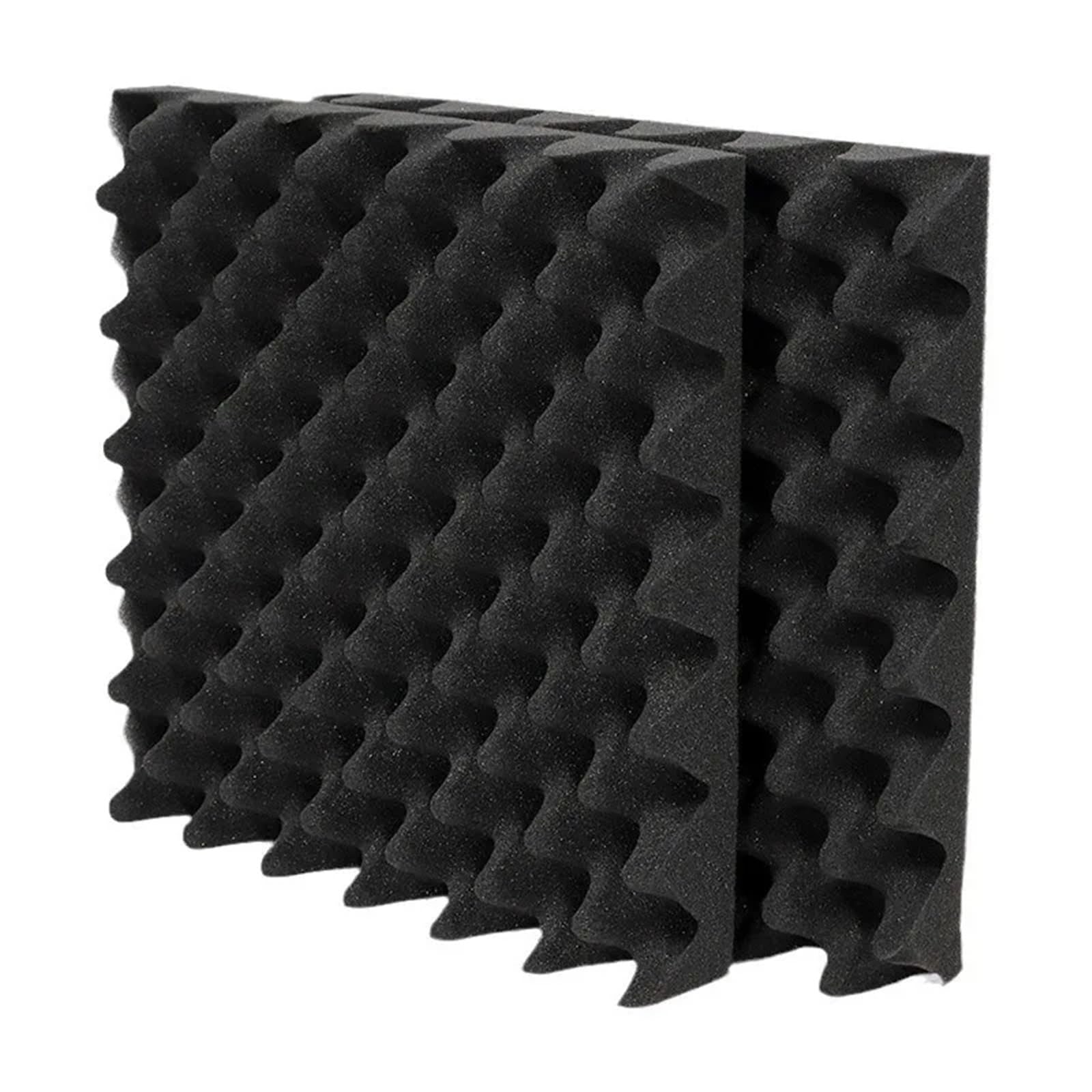 Pannelli autoadesivi in ​​schiuma fonoassorbente - Adesivi murali acustici Eggcrate for uso domestico, KTV, studi e riduzione del rumore Per smorzare il suono(Black 2,30cm X 30cm X 2.5cm)