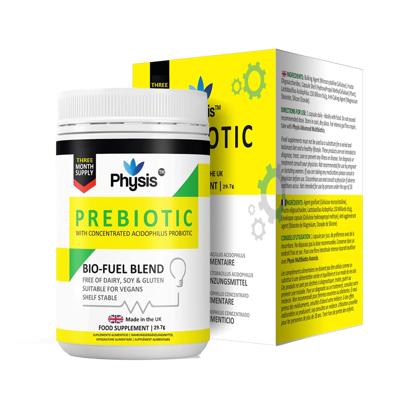 Buy Physis Bio Cultures Blend Prebiotics Capsules Includes (90) Capsules Improve Digestive