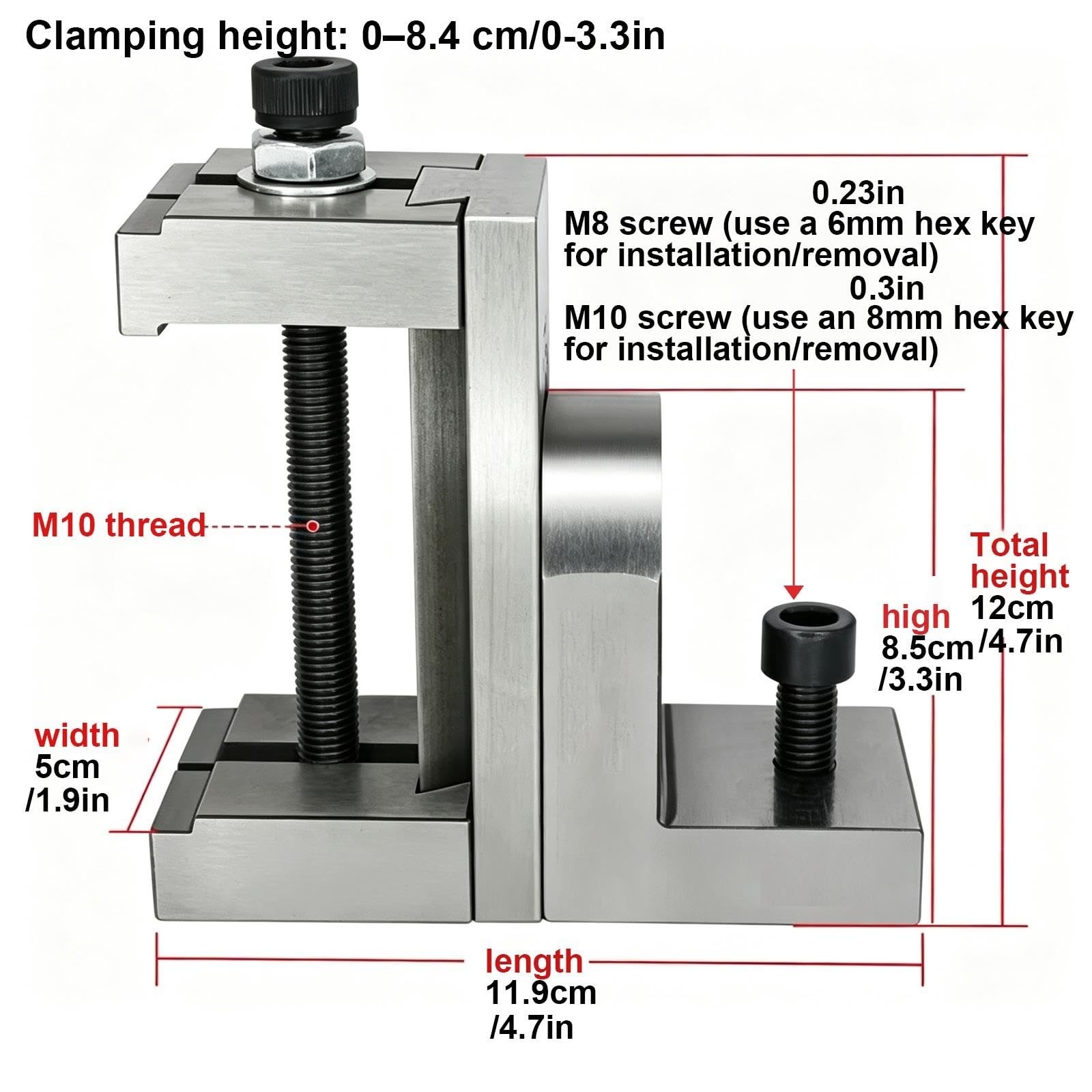 Étau EDM à Fil, Serrage 0-8.4cm/0-3.3in for Usinage de Matrices