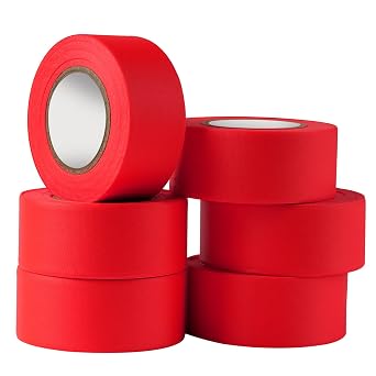 GEYYANG 6 Pack Red Flagging Tape, 1-3/16" x 100ft, 3.35 Mil Thick | Ideal for Survey Boundaries, Trees and Hazardous Areas - Weatherproof and Fade-Resistant