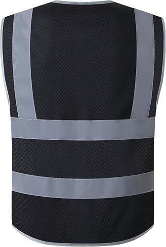 Miniatura 2 de LOHASPRO Chaleco de seguridad de alta visibilidad, chaleco reflectante de malla con bolsillos para hombres y mujeres, estándares ANSIISEA