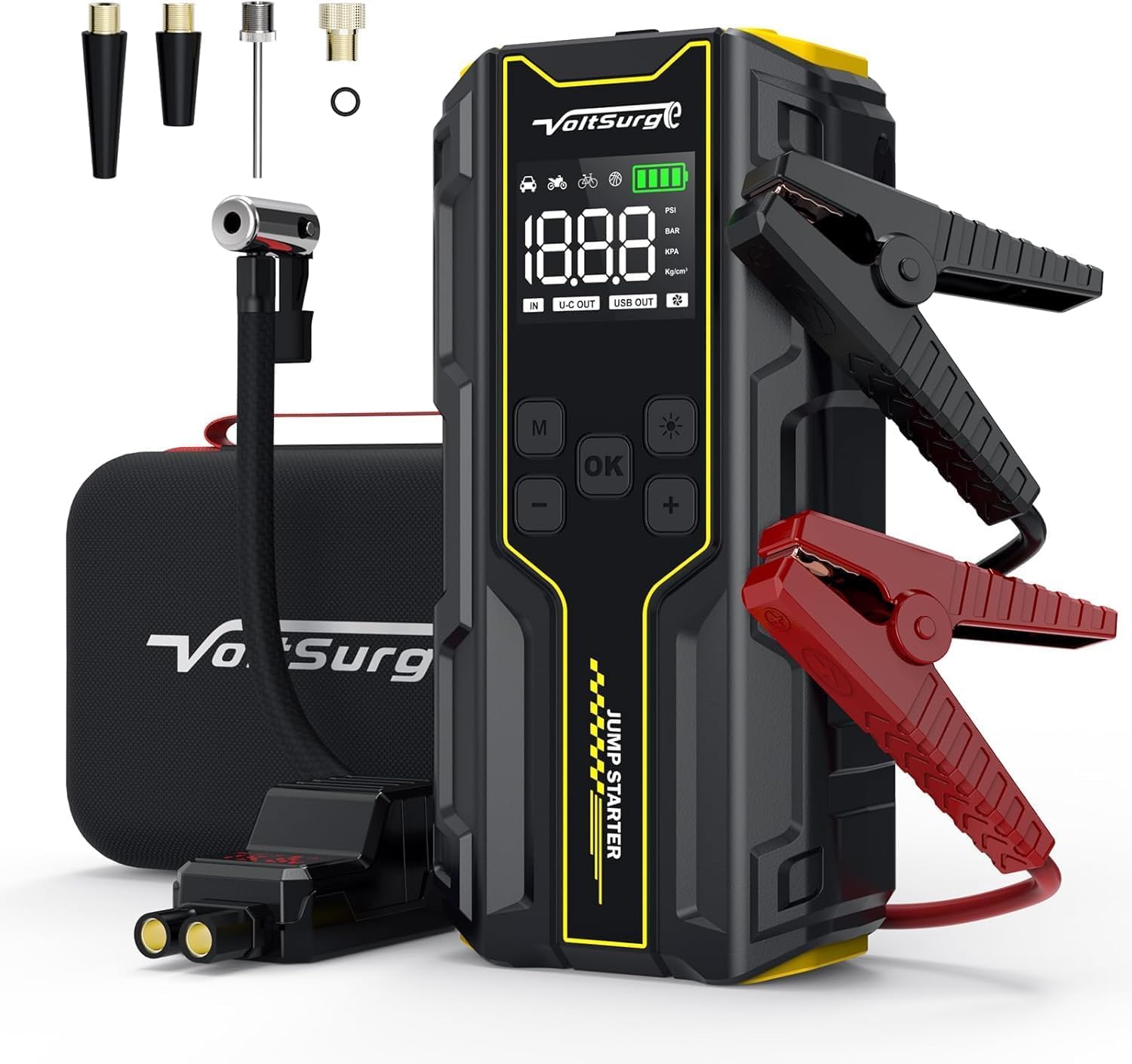 VoltSurge D03s LED light showing Flashlight, SOS, and Strobe modes.
