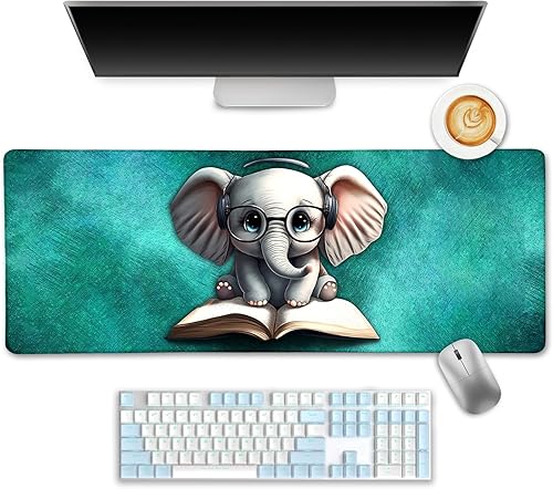 Alfombrilla de mouse de elefante para escritorio, bonita alfombrilla de escritorio, alfombrilla de mouse grande antideslizante para computadora,
