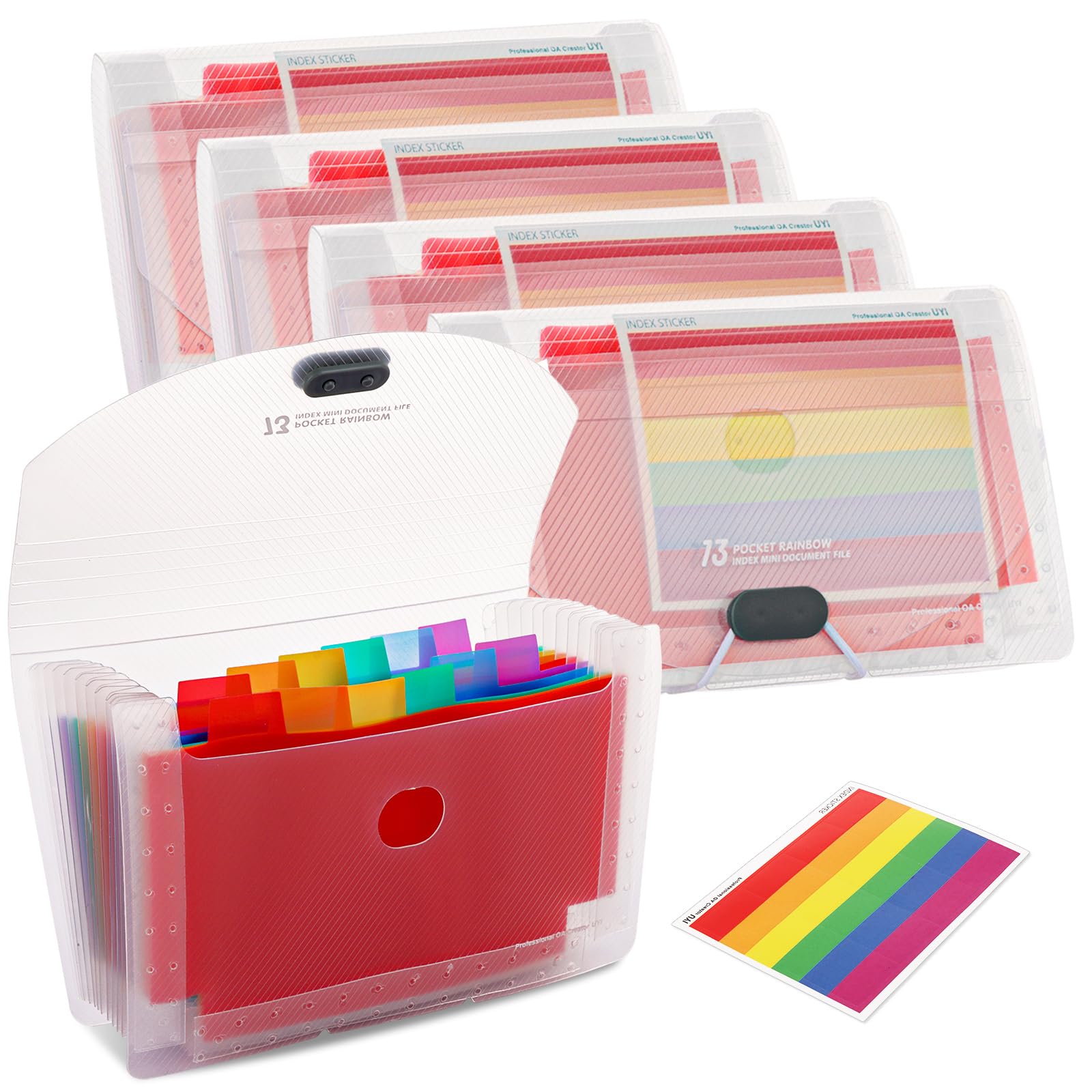 MEIDIV 10 Pack A6 Expanding File Folder, 13 Pockets Accordion File Organiser, Flash Card Holder Flashcard Organiser