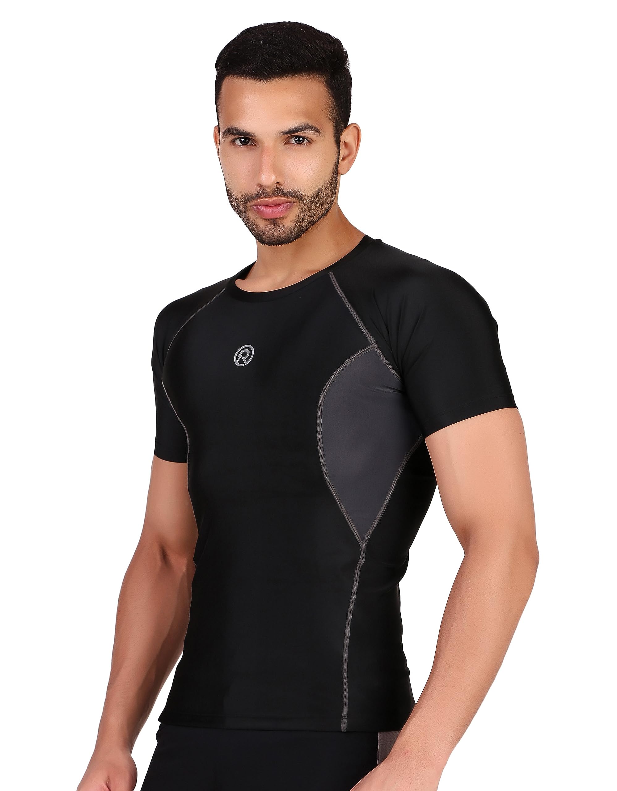 redesign apparels Recharge Men Polyester Compression Half Sleeves Tshirt-picture-2