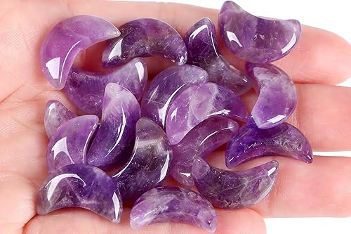 Juego de 10 piedras preciosas de amatista de cristal curativo natural a granel, piedras preciosas curativas de palma, amor, reiki, equilibrio de