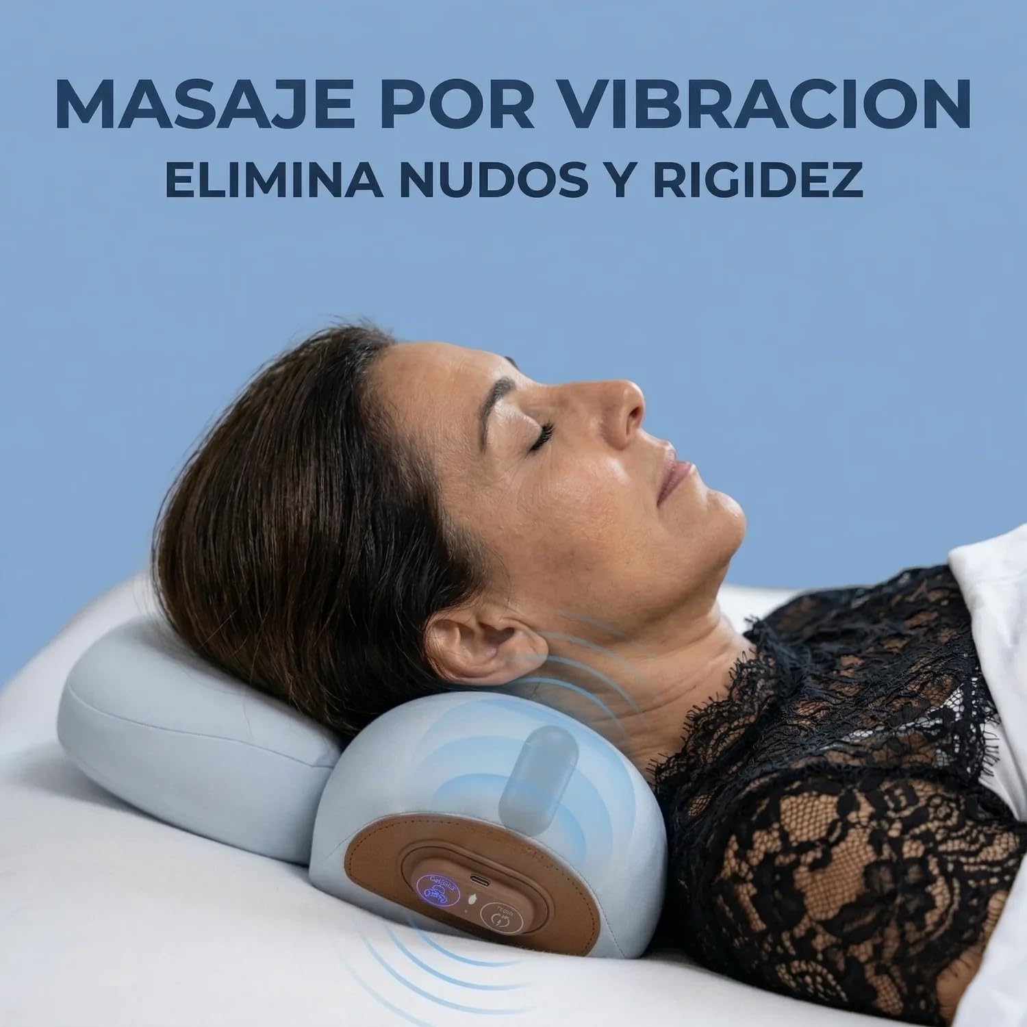 Cerviflex Almohada Cervical Masaje Qelara,Almohada de masaje cervical 3 en 1,de espuma viscoelástica Ayuda a Aliviar la Tensión Muscular para Descansar en Casa o Viaje (Gris oscuro)