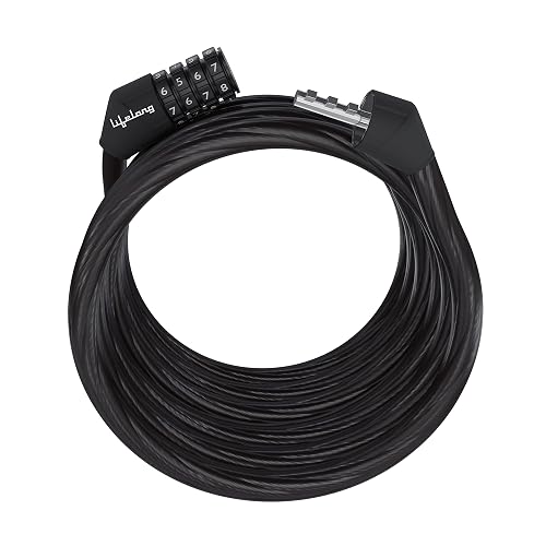 Lifelong Multipurpose Cable Bike/Bicycle Helmet Lock|Anti-Theft Protection Number Lock 4 Digit Security Resettable Combination| (1.8 Feet, LLNML01)