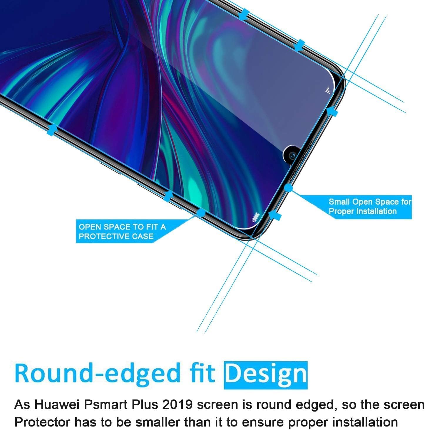 NEW'C 2 Pezzi, Vetro Temperato per Huawei Y9 2019 (Enjoy