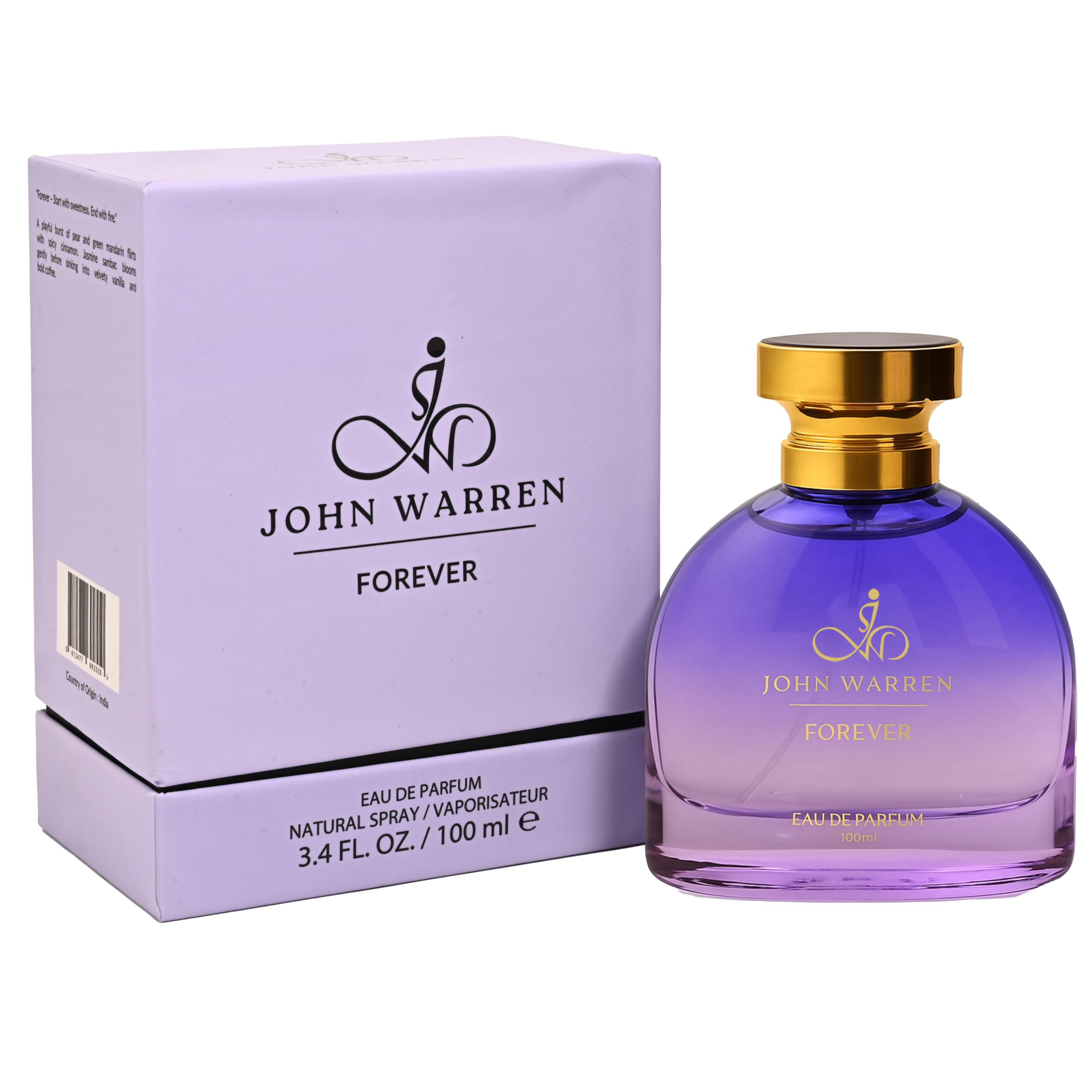 JOHN WARREN FOREVER Perfume For Women, Long-Lasting Eau De Parfum with Pear, Cinnamon, Jasmine, Vanilla and Coffee, Fresh & Strong Everyday Fragrance-100 ml-image-8