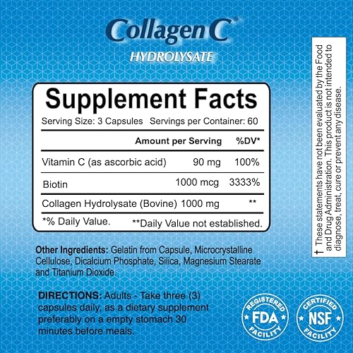 Miniatura 2 de Colágeno hidrolizado premium de Alfa Vitamins - Suplemento nutricional antiedad enriquecido con vitamina C - Rejuvenecimiento de la piel, las uñas y