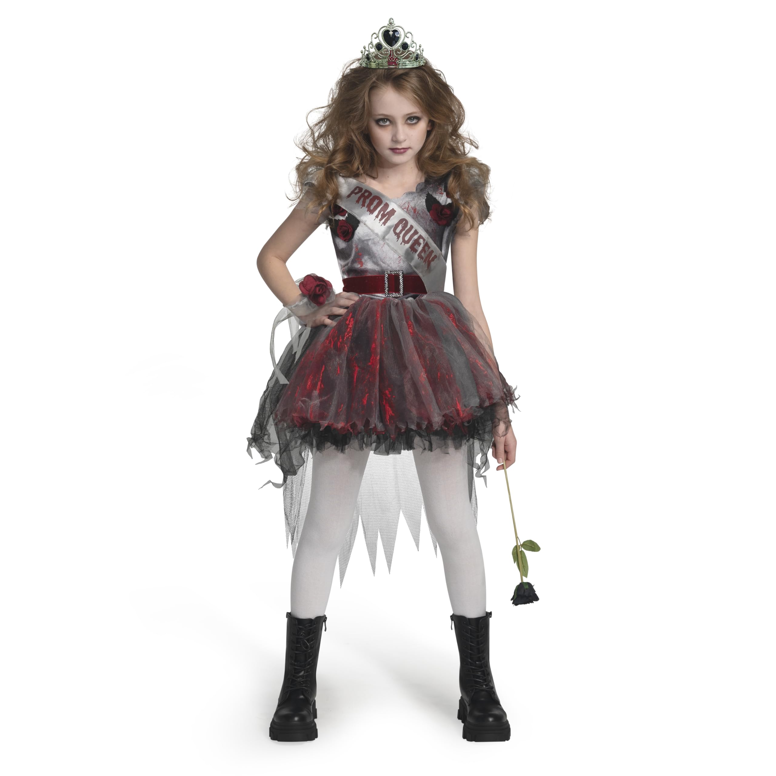 Spottakularne kreacje dla niani, ciemna sukienka na bal, kostium królowej Goth Prom Queen dla dzieci, dziewczynek, Halloween, rozm. L
