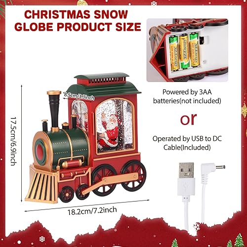 Miniatura 43 de Globo de nieve de muñeco de nieve de Navidad, linterna musical de muñeco de nieve con temporizador de 6 horas forrado por USB, funciona