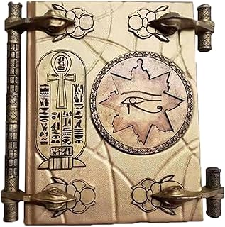 Ancient Egypto Book Prop Réplique Mummy Book of The Dead avec finition réaliste vieillie | Collection égyptienne unique pour cosplay, Halloween, exposition, meubles à thème, fans de cinéma, Sc