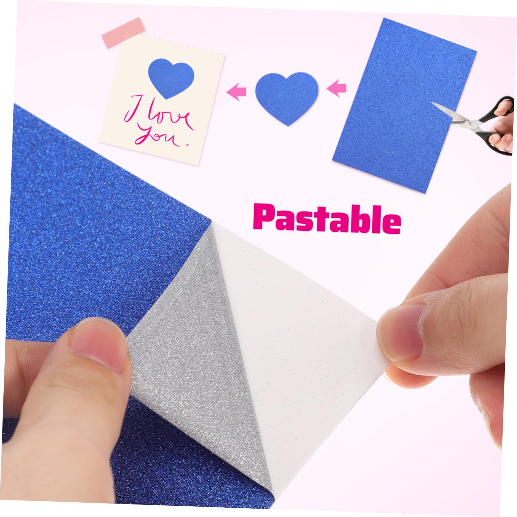 SHINEOFI Cartoncino Glitterato Colorato 60 Fogli 250g per Artigianato Fai da Te Decoupage e Scrapbooking Colore Casuale