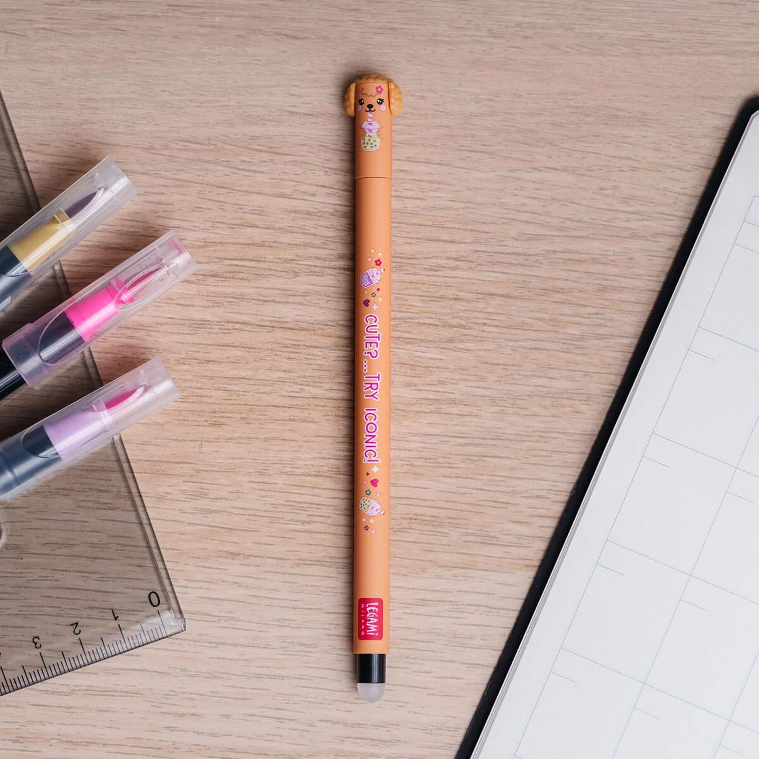 LEGAMI Fur-ever Friends + Farm Sweet Farm Lot de 23 stylos à encre gel effaçable avec encre sensible à la chaleur, encre colorée et motifs sur le thème des animaux, pointe de 0,7 mm, chiens et animaux