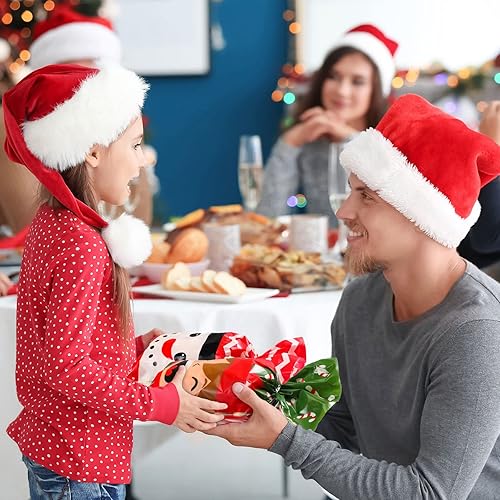 Miniatura 7 de Blulu 180 bolsas de plástico de celofán de caramelo de Navidad con 200 lazos dorados y plateados para Navidad, Papá Noel, galletas, regalos de