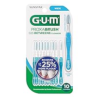 Vista 11 de GUM Proxabrush Go-Betweens - Cepillos interdentales anchos - Palillos dentales de cerdas suaves para la eliminación de placa y salud de las encías