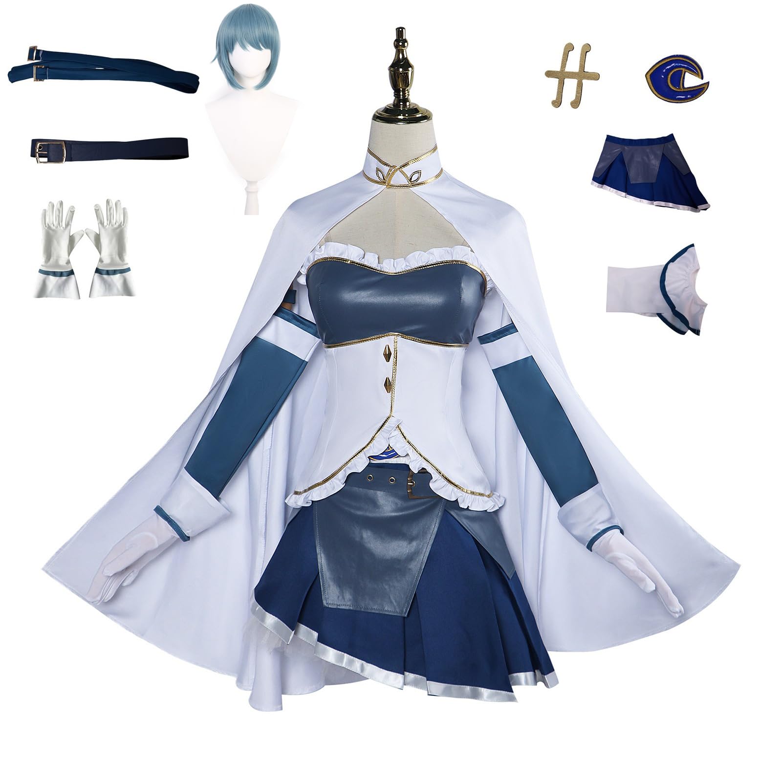 Yejue Sayaka Miki Cosplay Costumes Cosplay Wig Cos Dress Costume Set Role Play with Wig — image 1