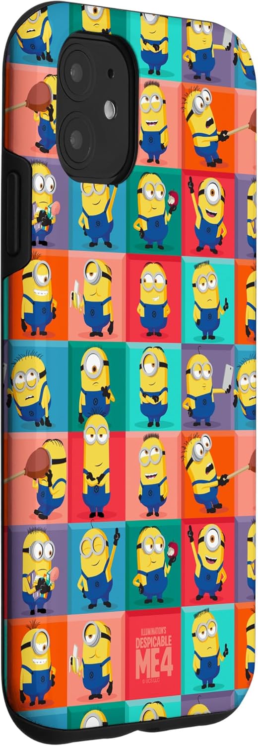 Minions Despicable Me 4 Minions Squares All Over Print Case for iPhone 11
