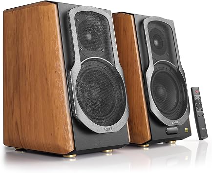 Edifier S1000MK  Active Speaker Bluetooth 5.0 Max 120W Output aptX HD Compatible Hi-Res Compatible 2-Way Built-in Amp Bluetooth/OPT/COAX/Dual RCA Input Wired/Wireless Dual Use PC/TV/Smartphone Wooden