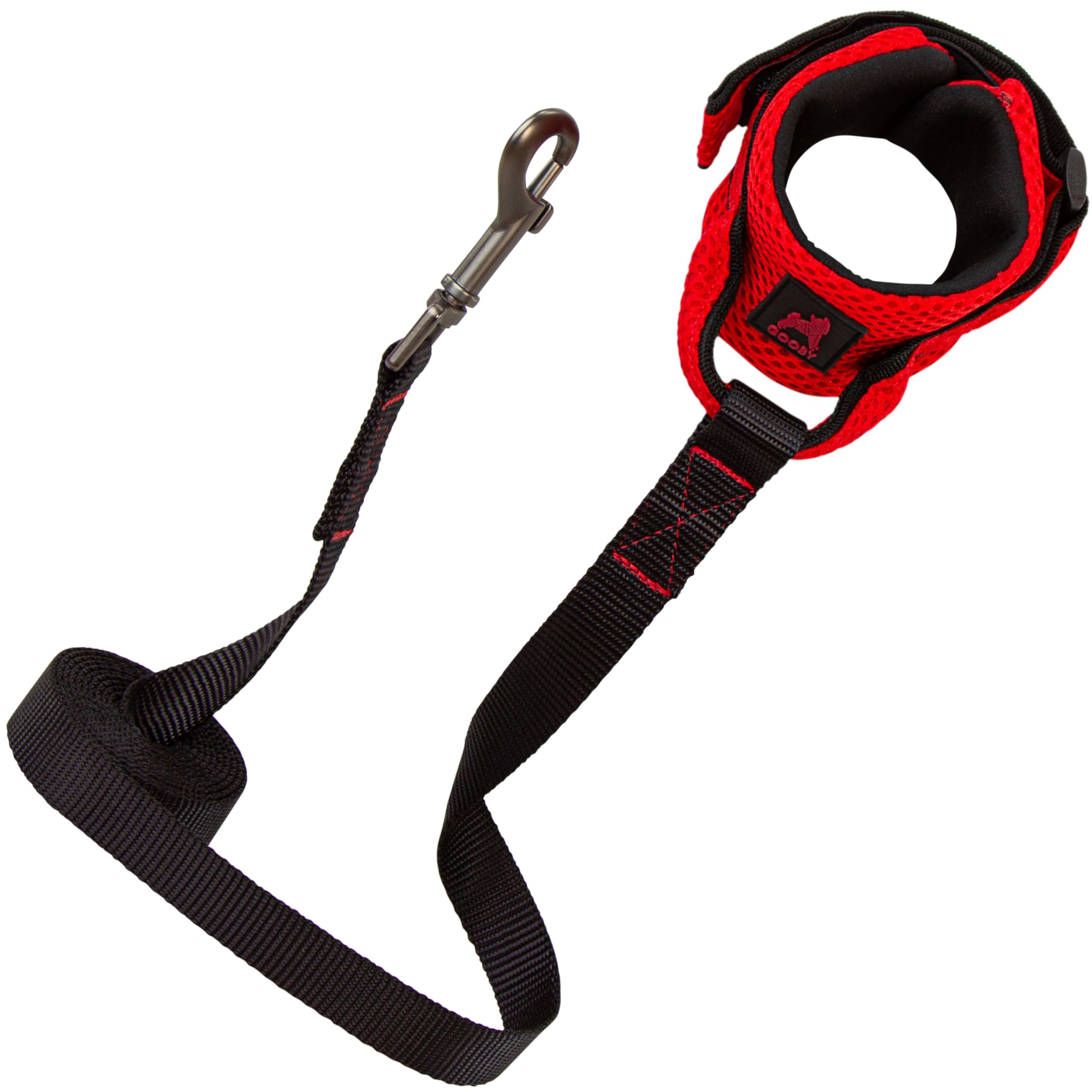 Gooby Soft Mesh Wristband Surfer Leash, Red, 6 FT